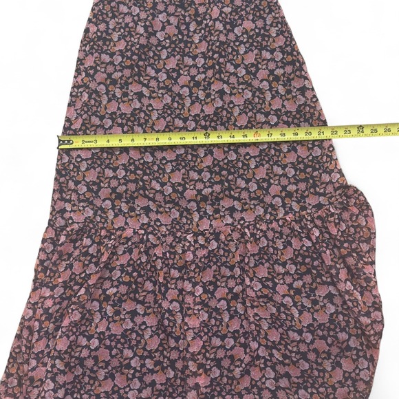 MNG (Mango) floral maxi dress, S with long sheer sleeves purple-pink‎ flowers - Picture 10 of 13